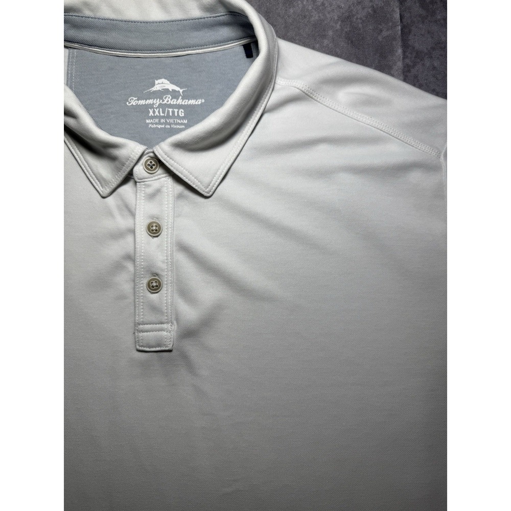 Tommy Bahama Polo‎ Shirt Mens Size 2XL Off-White Casual Short Sleeve